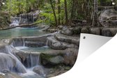 Tuindecoratie Watervallen in het Aziatische Nationaal park Erawan - 60x40 cm - Tuinposter - Tuindoek - Buitenposter