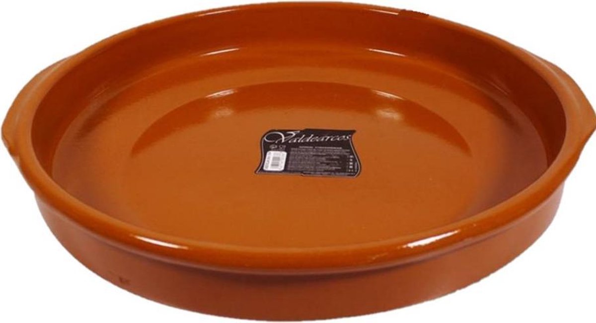 Concorde grote tapas ovenschaal/serveerschaal Alicante - met handvatten - terracotta - D42 x H6 cm - Ovenschaal