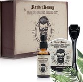 BarberRonny® - Beard bosses Growth Set de Soin de la barbe - Huile de barbe - Roller Beard - Baume à barbe - Kit de croissance du visage