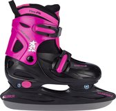 Nijdam 3008 Junior Figure Skate - Ajustable - Hardboot - Noir / Rose - Taille 30-33