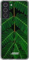 6F hoesje - geschikt voor Samsung Galaxy S21 FE -  Transparant TPU Case - Symmetric Plants #ffffff