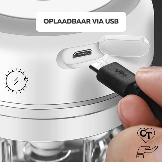 ChopEase Elektrische Knoflookpers - USB-oplaadbaar - Compact & Krachti