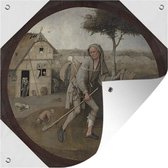 Tuinposters The pedlar - schilderij van Jheronimus Bosch - 50x50 cm - Tuindoek - Buitenposter