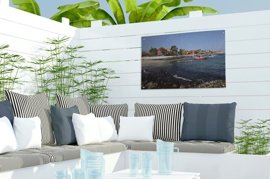 Tuinposter 60x40 cm - Tuindecoratie De kust van het Afrikaanse Gorée eiland in Senegal - Poster voor in de tuin - Buiten decoratie - Schutting tuinschilderij - Tuindoek muurdecoratie - Wanddecoratie balkondoek