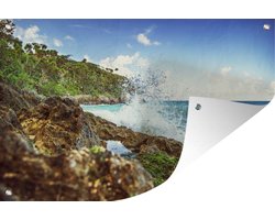 Tuinposter - Tuindoek - Tuinposters buiten - Rotsachtige kustlijn van Ochos Rios in Jamaica - 120x80 cm - Tuin