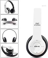 P47 draadloze stereo hoofdtelefoon ,  4-in-1 multi-functionele stereo Bluetooth headset, 3,5 mm Jack ingang-Wit