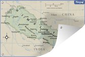 Muurdecoratie Een kaart van de Himalaya - 180x120 cm - Tuinposter - Tuindoek - Buitenposter