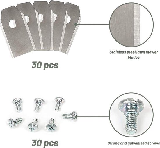 gazonmaster Mesjes voor Gardena robotmaaier - Husqvarna automower - 30st - rvs edel staal