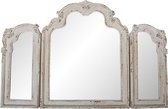 Clayre & Eef Wandspiegel 66*3*84 cm Wit Hout/ glas Rechthoek Grote Spiegel Muur Spiegel Wand Spiegel