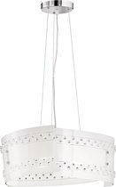 LED Hanglamp - Hangverlichting - Trinon Crasto - E27 Fitting - Rond - Mat Wit - Glas