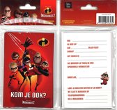 12 Uitnodigingskaartjes met envelop - Incredibles 2 - "Kom je ook?"   - 9 x 13.5 cm