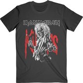 Iron Maiden Heren Tshirt -2XL- Killers Eddie Large Graphic Distress Zwart