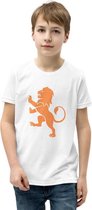 EK 2021 T-Shirt Kinderen - Jongens - Oranje - Nederland - Wit met Leeuw -  EK Shirt - Maat M
