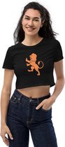 Crop Top Leeuw - EK Dames Kleding 2021 - Nederland - Zwart Oranje - Maat M