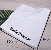 Beste Zwemmer Geborduurd handdoek gastendoek | Cadeau | Gepersonaliseerd | Bedankje| Gastendoekje 30 x 50 | 100% katoen