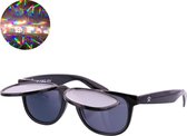 TWINKLERZ® - Space Zonnebril Klepje - Spacebril - Caleidoscoop Bril - Diffractie Bril - Zwart
