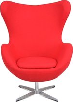 Egg Chair - Kasjmier Stof - Rood - Design