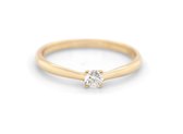 Sparkle Solitair geel gouden ring - Dames - 14 karaat - 0.15ct. diamant - Maat 52