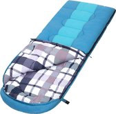 Warme Slaapzak met Rits, extra breed, 220 cm Lang, 1,8 kg, met Zak, Blauw