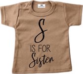 Bekendmaking zwangerschap shirt zus-S is for Sister-Maat 86