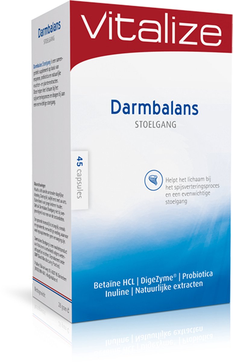 Goedkoopste Vitalize Darmbalans Spijsvertering en Stoelgang 45 capsules | Draagt bij aan een goede darmwerking - Artisjokblad en gember is goed voor de spijsvertering