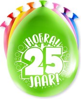 Ballonnen 25 Jaar Hoera 30cm 8st