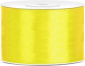Ruban jaune, ruban satin 50 mm (5 cm) Qualité EZ. 25 mètres par rouleau