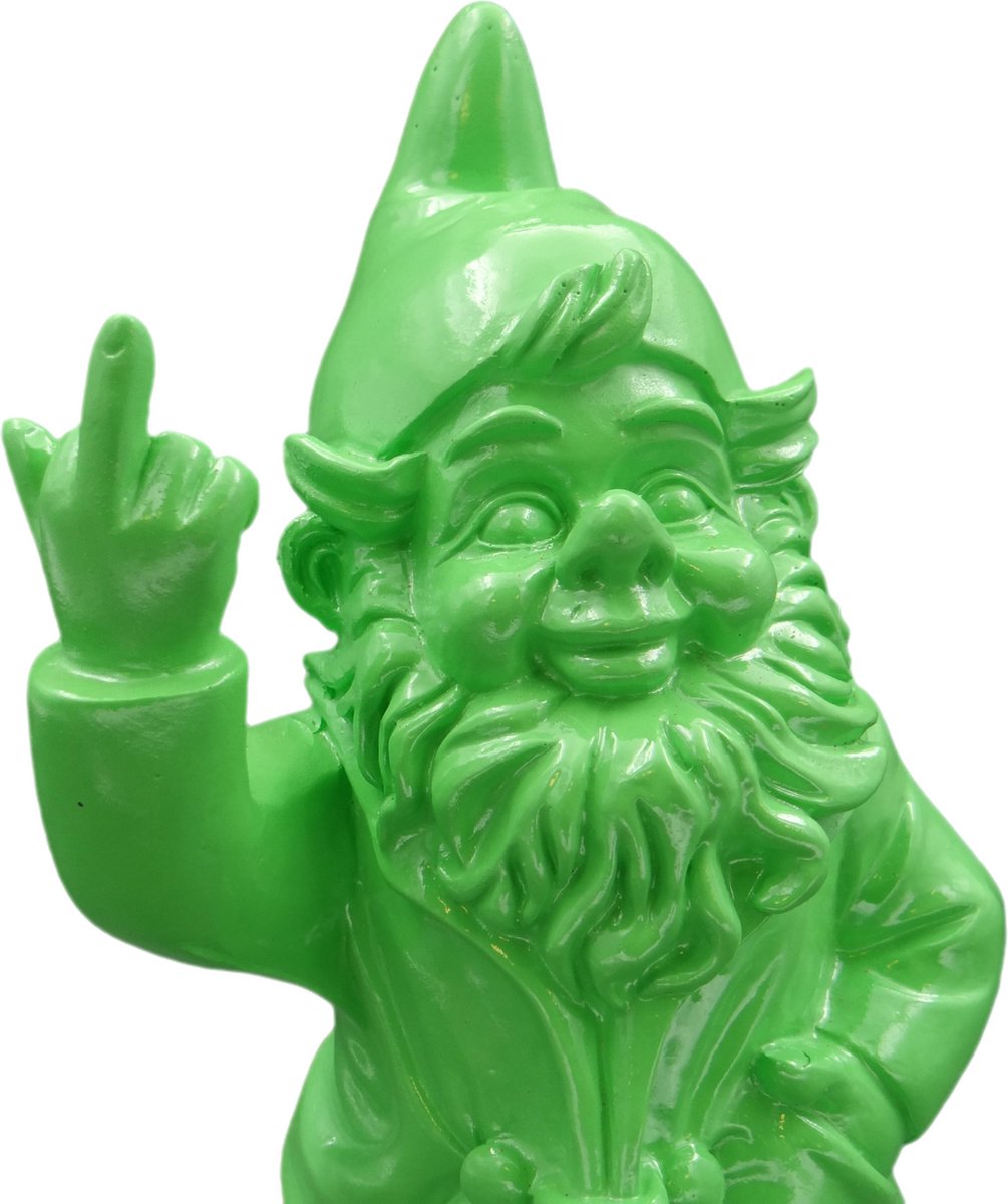 Stoobz gnome fuck you yellow - nain avec majeur - 20 cm de haut - gnome FY  - nain de