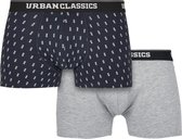 Urban Classics Boxershorts set -M- Small Pineapple 2-Pack Grijs