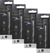 Parker Ballpen vulling - refill - Quinkflow - zwart medium - 4 stuks