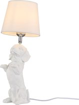 Hype it Beagle lamp - 49 cm - Lamp dier taffellamp woonkamer - Tafellamp Slaapkamer - Dieren lamp Tafellampen - E27 - Tafellamp Wit