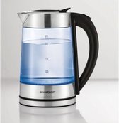 SILVERCREST® Glazen waterkoker 1,7 l - Zwart/Silver- 3000W -  Geeft kleur bij warm of koud water