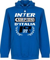 Inter Milan Kampioens Hoodie 2021 - Blauw - Kinderen - 116