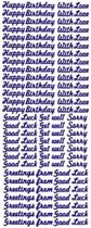 Happy Birthday - With Love - e.d. Sticker goud - 5 stuks