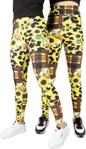 Zonnebloemruiter Legging van Festivalleggings - Maat S/M - Comfortabel - Ademend - Zachte Stof