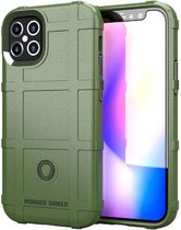 Apple iPhone 12 Pro Max hoesje - Rugged Shield TPU Gelcase - Groen - GSM Hoesje - Telefoonhoesje Geschikt Voor: Apple iPhone 12 Pro Max