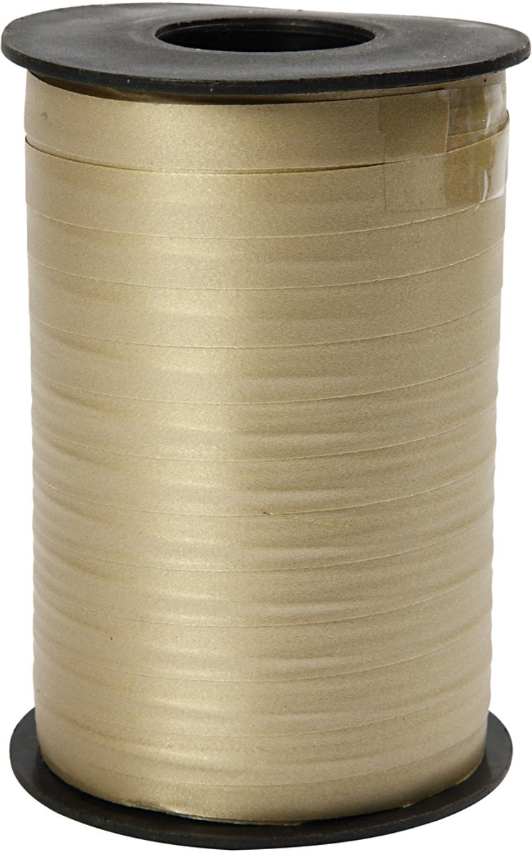 Cadeaulint, B: 10 mm, matt, goud, 250 m/ 1 rol