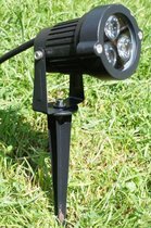 LED Tuinspot Met Aansluitsnoer - 20 cm - 3 Leds - Warm Wit - Zwart