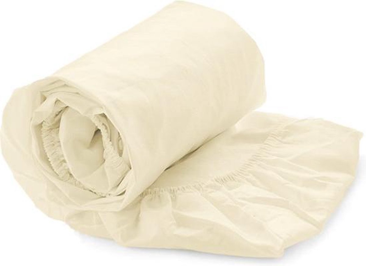 Luxe Hoeslaken Satijn - 100% Katoensatijn (280TC) - Eenpersoons - 90x210/220 cm - Natural