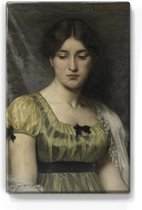 Schilderij - Portret van een vrouw - Marie Wandscheer - 19,5 x 30 cm - Niet van echt te onderscheiden handgelakt schilderijtje op hout - Mooier dan een print op canvas.