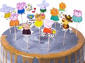 Peppa Pig | Set van 24 Cupcake Prikkers | Taartdecoratie | Kindertraktatie