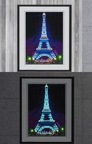 Mona Lisa diamond painting compleet pakket 35x25cm glow in the dark: eifeltoren