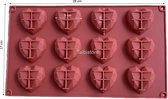 Mini harten 12 – chocolade – diamanten – 3D heart – bakvorm – bonbons – mold – bakvormen