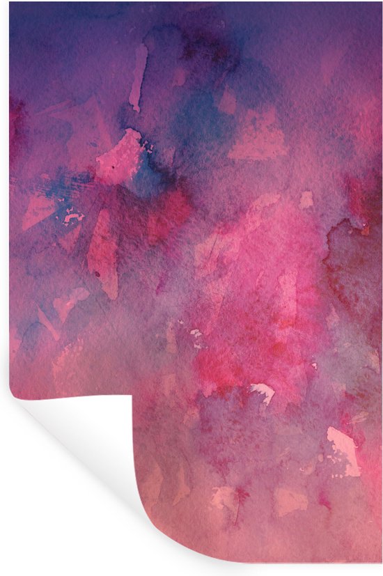 Stickers muraux - Aquarelle - Rose - Teinté - 80x120 cm - Feuille adhésive