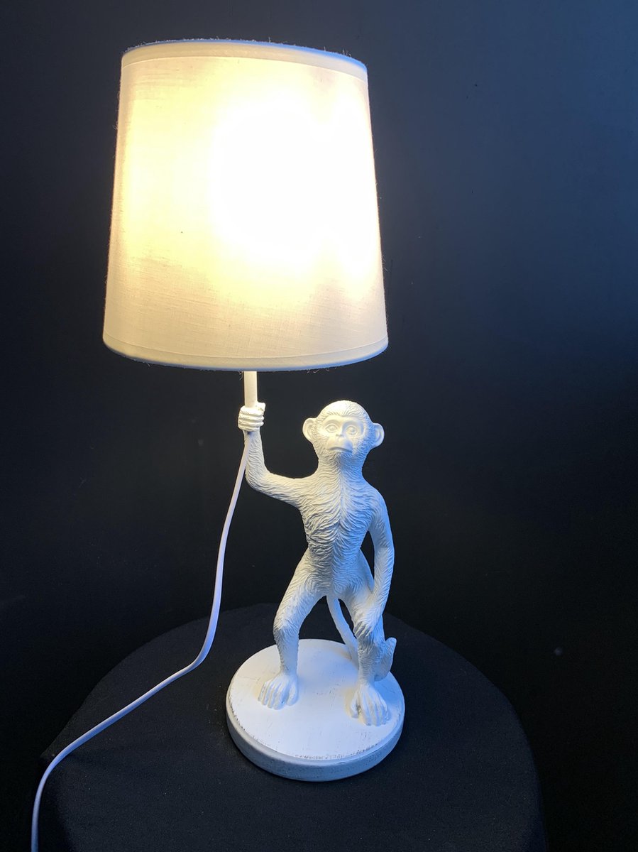 Witte apenlamp met lampenkap