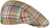 Stetson Kent linnen flatcap met ruitje in leuke kleuren maat 59 centimeter Large