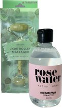 Ultrasativa Jade Roller & Rose Water - Gezichtsroller - Anti Aging