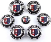 BMW set 7x Zwart-Zilver Alpina Logo Emblemen