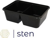 STEN | 20 x Meal Prep Bakjes | 1000 ml | 2 vaks | Magnentron Bak | Vershoudbak