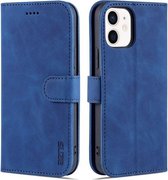 Voor iPhone 12 Mini AZNS Huid Voelen Kalf Textuur Horizontale Flip Lederen Case met Kaartsleuven & Houder & Portemonnee (Blauw)